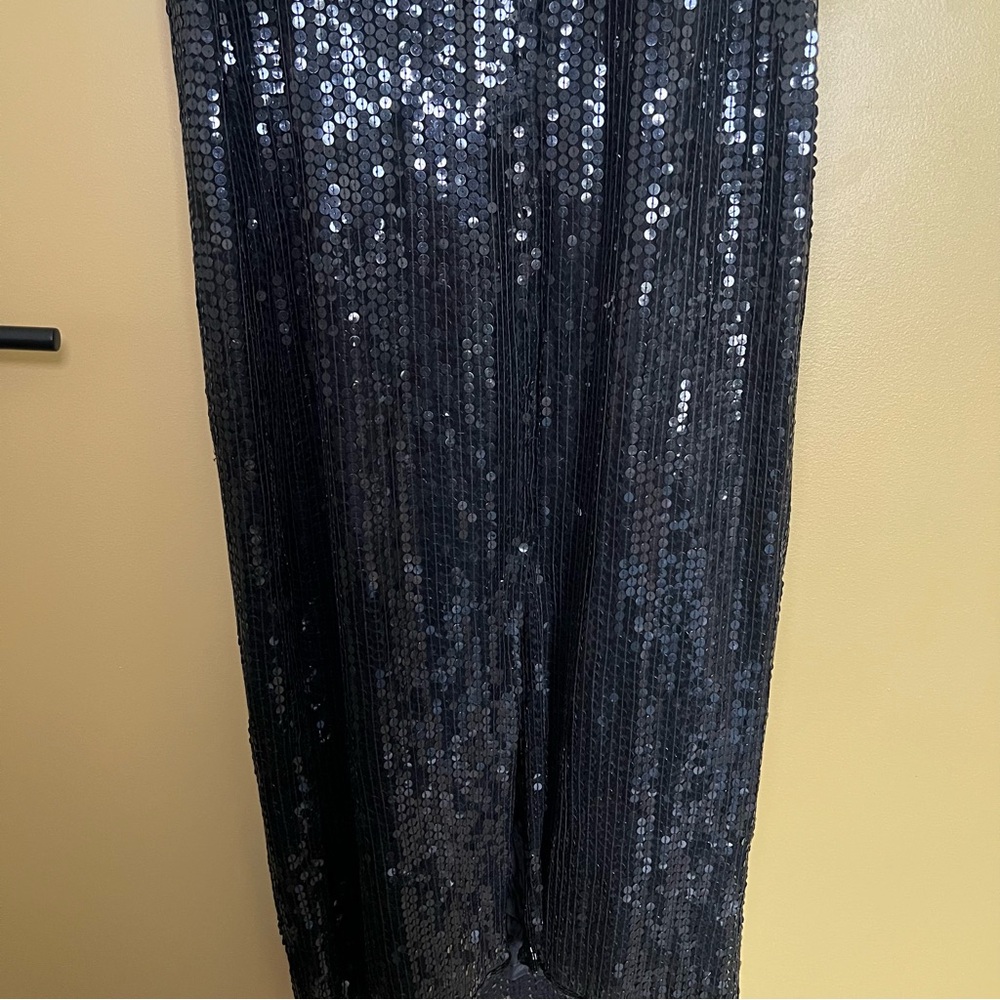VINTAGE MODI BLACK 100% SEQUINED MIDI DRESS - Picture 4 of 8